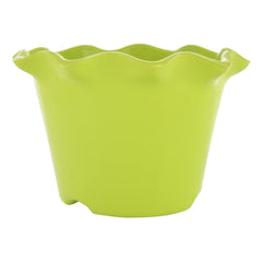 Kuber Industries Blossom Flower Pot|Durable Plastic Flower Pots|Planters for Home Décor|Garden|Living Room|Balcony|Pack of 3 (Green)