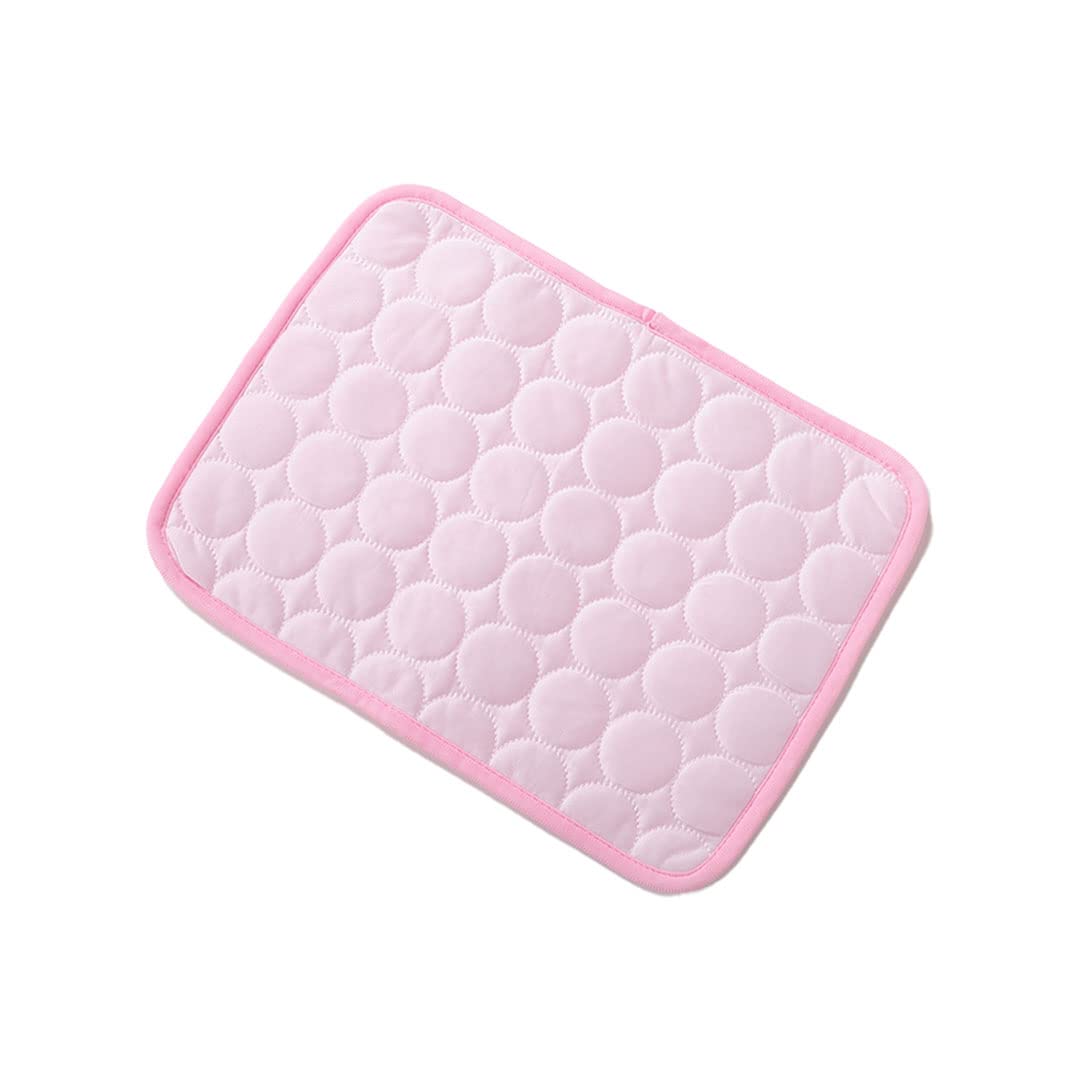 Kuber Industries Rectangular Dog & Cat Bed|Premium Cool Ice Silk with Polyester with Bottom Mesh|Multi-Utility Self-Cooling Pad for Dog & Cat|Light-Weight & Durable Dog Bed|ZQCJ001P-S|Pink