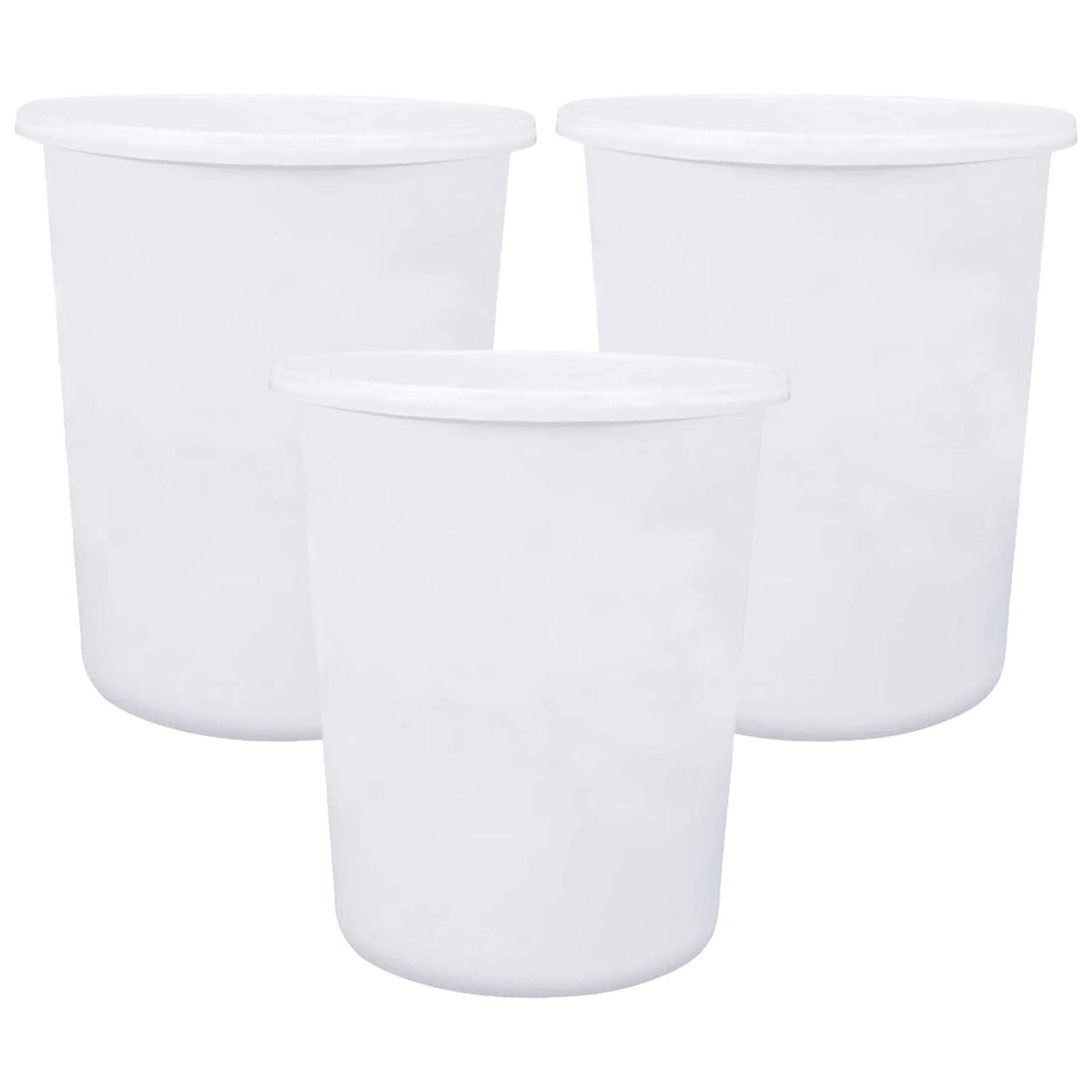 Kuber Industries Plastic Open Dustbin, Trash Bin, Garbage Bin, Waste Bin, 5Ltr.- Pack of 3 (White)-47KM01058