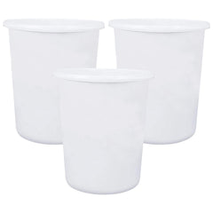 Kuber Industries Plastic Open Dustbin, Trash Bin, Garbage Bin, Waste Bin, 5Ltr.- Pack of 3 (White)-47KM01058