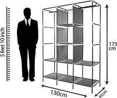Urbane Home Foldable Wardrobe for Clothes|Non Woven 2 Door Portable Clothes Rack|6 Shelves Almirah for Clothes (Maroon)