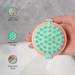 Urbane Home Hair Massager Shampoo Brush | Soft Silicone Bristles | Shampoo Brush for Hair Washing | Massager Brush For Dandruff | XJWTEU-XJBLEU | White & Blue