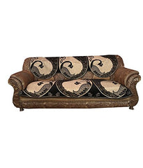 Kuber Industries 6 Piece Cotton Sofa Cover Set - Black