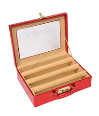 Kuber Industries Exclusive Wooden 2 Pieces Three Rod Bangle Storage Box with Lock System (Maroon) -CTLTC038896