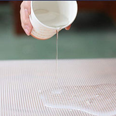 Kuber Industries Lining Pattern PVC Kitchen Shelf Liner Mat 5 Meter Roll - White