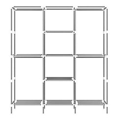 Homestic Foldable Wardrobe for Clothes|Non Woven 2 Door Portable Clothes Rack|6 Shelves Almirah for Clothes (Purple)