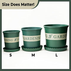 Kuber Industries Pack of 1 Plant Pot|Durable & Lightweight|Water Drainage Holes|Plastic Flower Pot|Medium|Green