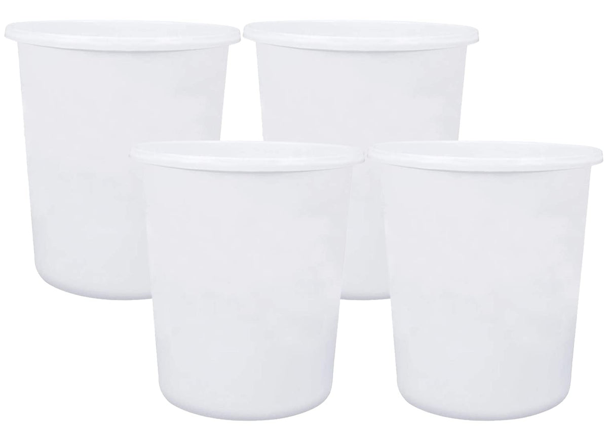 Heart Home Plastic Open Dustbin, Trash Bin, Garbage Bin, Waste Bin, 5Ltr.- Pack of 4 (White)-47HH01060