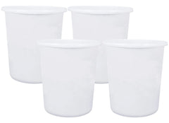 Heart Home Plastic Open Dustbin, Trash Bin, Garbage Bin, Waste Bin, 5Ltr.- Pack of 4 (White)-47HH01060
