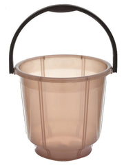 Kuber Industries Multipurposes Tranasparent Plastic Bucket for Bathing Home Cleaning & Storage Purpose, 13Ltr. (Brown)-47KM01217