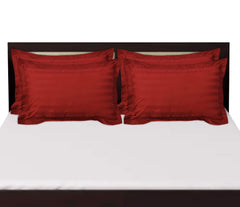 Kuber Industries Lining Design Breathable & Soft Cotton Pillow Cover/Protector/Case- 18x28 Inch, Set of 2 (Red)-HS43KUBMART26785