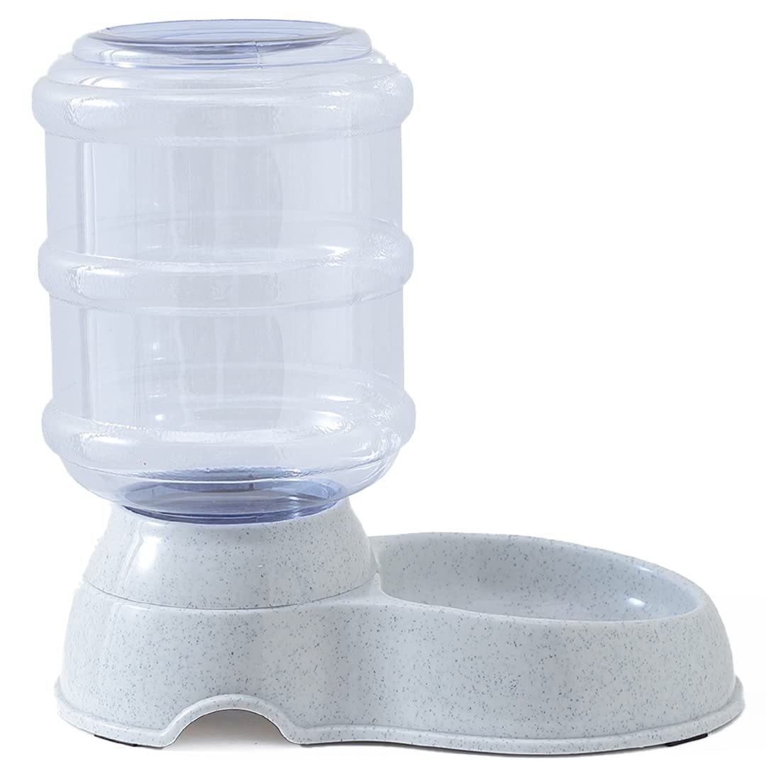 Kuber Industries Automatic Pet Water Dispenser I 3.5L Capacity | Self-Dispensing Gravity Waterer I For Cats, Dogs, Birds I Automatic Refillable Water Bottle I Reusable, Durable | Stylish Dog Accessories for Indoor & Outdoor Use| 3500ML | Grey