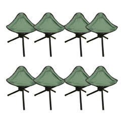 Kuber Industries Set of 8 Portable Stools for Travelling|Foldable Outdoor Sitting Chair|Tripod 3 Leg Chair for Camping, Picnic, Hiking|Green
