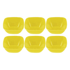 Heart Home Bowls|Plastic Serving Square Bowls|Katori for Kitchen|Microwave Safe Bowls for Rice|Soup|Pasta|250 ML|Pack of 6 (Green)