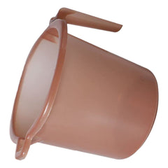 Heart Home Tranasparent Small Plastic Bathroom Mug, 1 Litre- Pack of 2 (Brown)-50HH0825