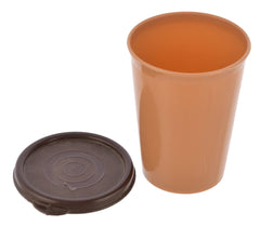 Heart Home Food Grade, Leakproof Plastic Everyday Glass,Tumbler with Lid, 300ml- Set of 2 (Coffee)-HS43HEARTH25672