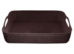 Heart Home Q-3 Designer Plastic Storage Basket For Store Fruits, Vegetables, Magazines, Cosmetics, Stationary Pack of 2 (Green)-50HH01476