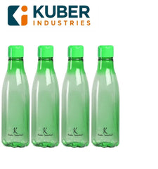 Kuber Industries BPA Free Plastic Water Bottles | Unbreakable, Leak Proof, 100% Food Grade Plastic | for Kids & Adults | Refrigerator Plastic Bottle Set of 4|Green