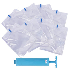Heart Home Vacuum Storage Bags|Space Saver Bags|Travel Vacuum Storage Seal Bags for Comforters Blankets Clothes Pillows With Hand Pump,50x60 cm,Pack of 8 (Transparent)