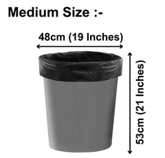 Heart Home Medium 60 Garbage Bags/Dustbin Bags, 19x21 Inches (Black)-HS41HEARTHH24023