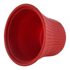 Kuber Industries Sunshine Flower Pot|Durable Plastic Flower Pots|Planters for Home Décor|Garden|Living Room|Balcony|8 Inch|Pack of 2 (Red)