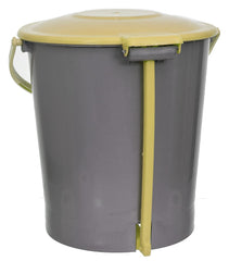 Kuber Industries Plastic Pedal Dustbin/Wastebin With Handle, 10 Liter- Pack of 2 (Grey & Green)-47KM0967