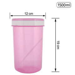 Kuber Industries Containers Set for Kitchen|BPA-Free Plastic 1500 ML Storage Containers Set with Spoon for Kitchen|Pack of 6 (Pink)