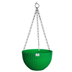 Heart Home Plastic Hanging Flower Pot for Balcony & Railing Set of 5 (Multicolour) 53HH3855
