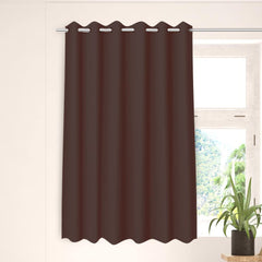 Kuber Industries 100% Room Darkening Black Out Curtain I 5 Feet Window Curtain I Insulated Heavy Polyester Solid Curtain|Drapes with 8 Eyelet for Home & Office (Coffee)