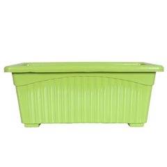 Kuber Industries Rectangular Jupiter Plastic Window Pot|Flower Planter for Home & Balcony,Garden 14 Inches Pack of 5 (Green)