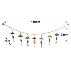 Kuber Industries Handcrafted Kalash Toran|Umbrella Hanging Bandarwal|Door Hanging Windchime for Diwali & Home Decor (Multicolor)