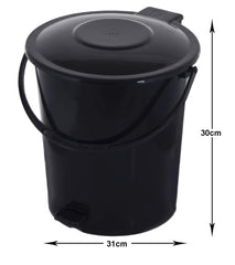 Heart Home Plastic Pedal Dustbin, Trashbin, Wastebin For Kitchen, Bathroom, Office Use With Handle, 10 Liter (Black)-47HH0920