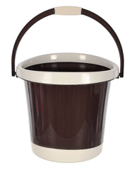 Kuber Industries Plastic Bucket for Home/Kitchen/Office/with Handle, 18 Litre Pack of 2 (Blue & Brown)-46KM0370