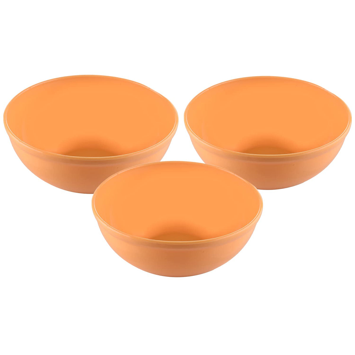 Kuber Industries Bowls|Plastic Dishwasher Safe Bowl|Serving Bowls|Bowls for Kitchen|Microwave Safe Bowls for Salad|Soup|Pasta|1500 ML|Pack of 3 (Yellow)