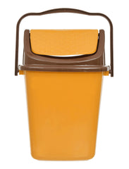 Kuber Industries Plastic Dustbin/Wastebin With Swing Lid With Handle, 7 Liter (Yellow)-47KM0825