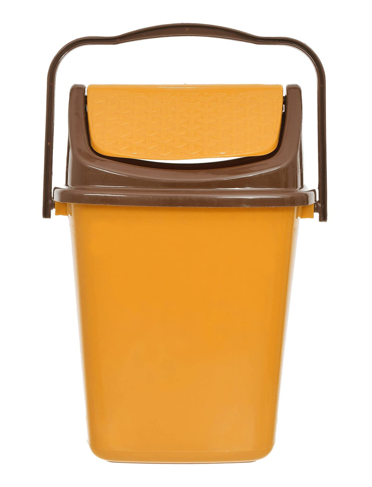 Kuber Industries Plastic Dustbin, Trashbin, Wastebin For Kitchen, Bathroom, Office Use With Swing Lid With Handle, 7 Liter (Yellow)-47KM0826