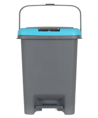 Kuber Industries 10 Ltr Plastic Push & Pedale Dustbin For Home, Kitchen, Office And Bathroom Garbage With Lid & Handle,Set of 2 (Grey & Blue)