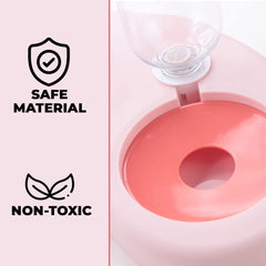 Homestic 2-in-1 Cat & Dog Bowl Set with Replaceable Water Bottle|Automatic Refill Cat Bowl|Premium PP Plastic|Non-Toxic|Suitable for Small & Medium Pets|PT008P|Pink