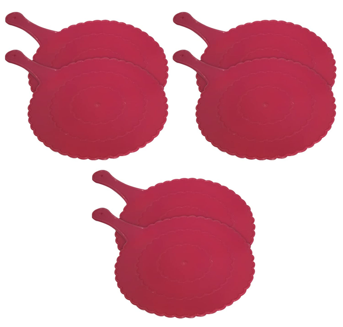 Kuber Industries Plastic Lightweight Handfan|Hath Pankha|Beejna for Natural Cooling Air Home Decor and Travel Useful, Pack of 6 (Pink)