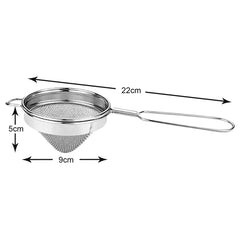 Kuber Industries Double Mesh Stainless Steel Strainer for Cocktails, Tea Herbs, Coffee & Drinks- Pack of 2 (Silver), Standard