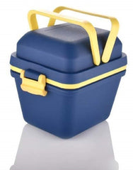 Heart Home Lunch Box|Unbreakable Plastic 3 Compartment Tiffin with Handle|Durable Lunch Box with Push Lock,500 ML (Blue)