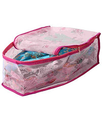 Kuber Industries 3 Piece PVC Saree Cover Blouse Cover Peticot Cover, Pink