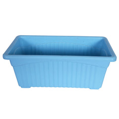 Kuber Industries Rectangular Jupiter Plastic Window Pot|Flower Planter for Home & Balcony,Garden 14 Inches Pack of 2 (Sky Blue)