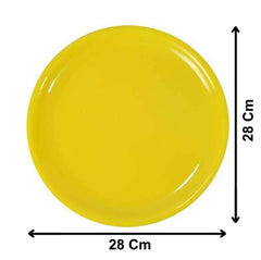 Heart Home Round Plastic Microwave/Dishwasher Safe Dinner Plates Set for Families, Parties, Daily Use, Set of 4 (Green)