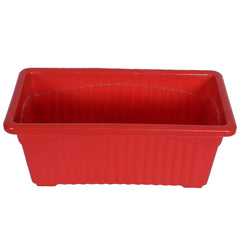 Kuber Industries Rectangular Jupiter Plastic Window Pot|Flower Planter for Home & Balcony,Garden 14 Inches Pack of 5 (Red)