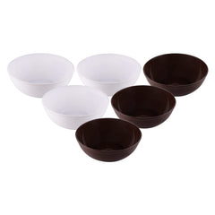 Kuber Industries Bowls|Plastic Serving Round Bowls|Katori for Kitchen|Microwave Safe Bowls for Rice|Soup|Pasta|250 ML|Pack of 6 (Multicolor)