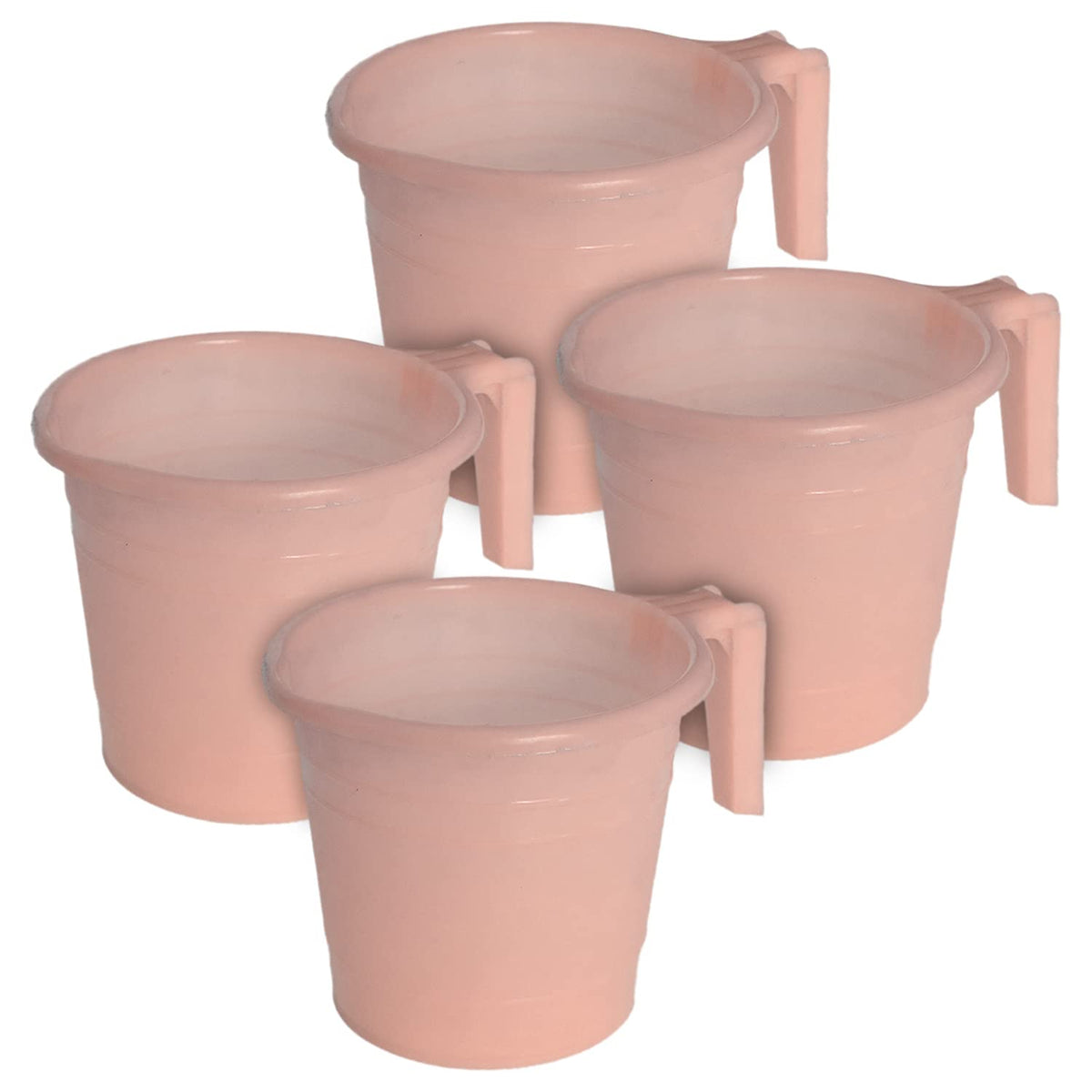 Heart Home Multiuses Lightweight, Unbreakable Strong Plastic Bathroom Mug, 2 Litre- Pack of 4 (Peach)-50HH0878