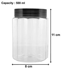 Heart Home Food Grade Odourless BPA Free Plastic Kitchen Container Set with Airtight Lid,500ml, Set of 3 (Grey)-HS42KUBMART25066