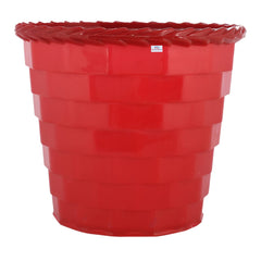 Heart Home Brick Flower Pot|Durable Plastic Flower Pots|Planters for Home Décor|Garden|Living Room|Balcony|8 Inch|Pack of 4 (Red)