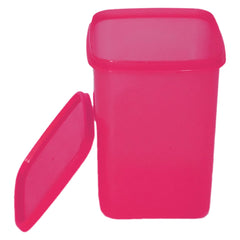 Heart Home Multiuses BPA Free Leak Proof, Dishwasher/Freezer Safe Plastic Storage Container with Lid, 3000ml, 2000ml & 1000ml, Set of 3 (Pink)-50HH01724